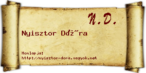 Nyisztor Dóra névjegykártya